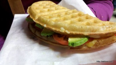 Cheesy Bruxie with Avocado and Tomato